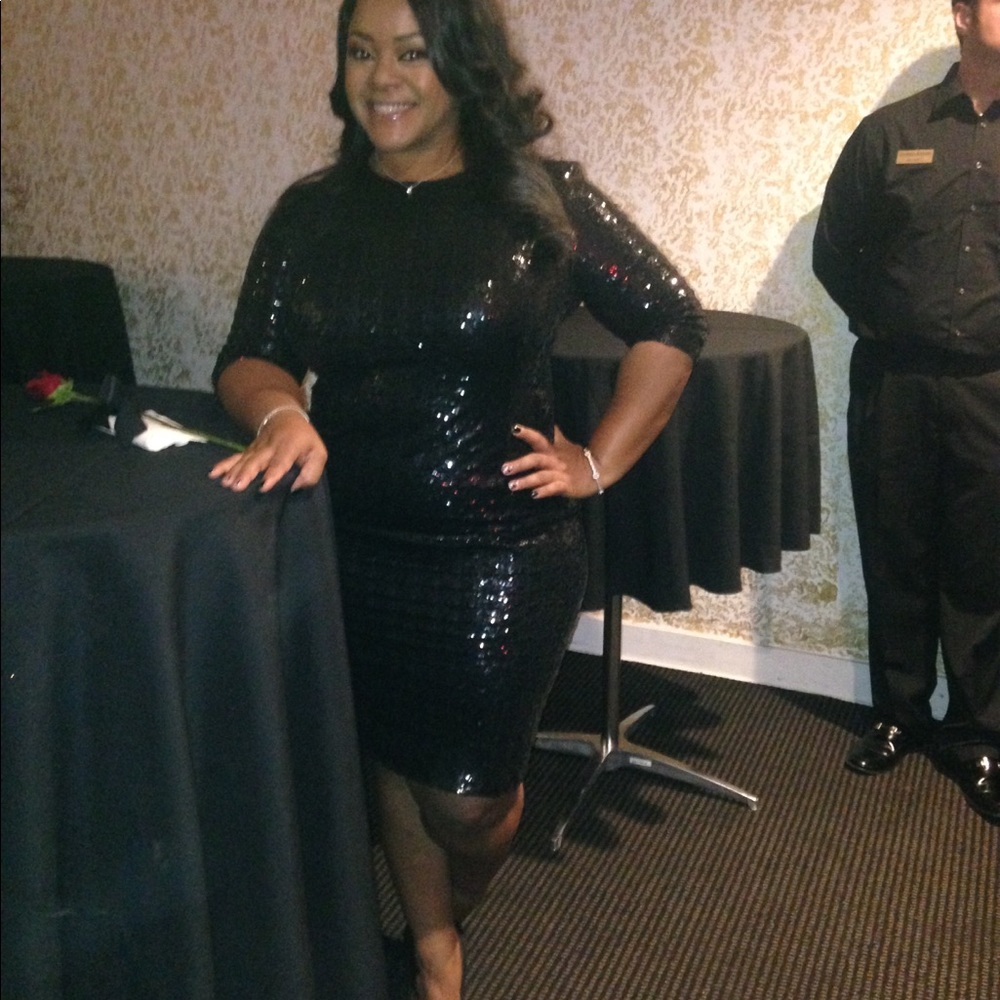 New York and Company Eva Mendez Black Sequin dress